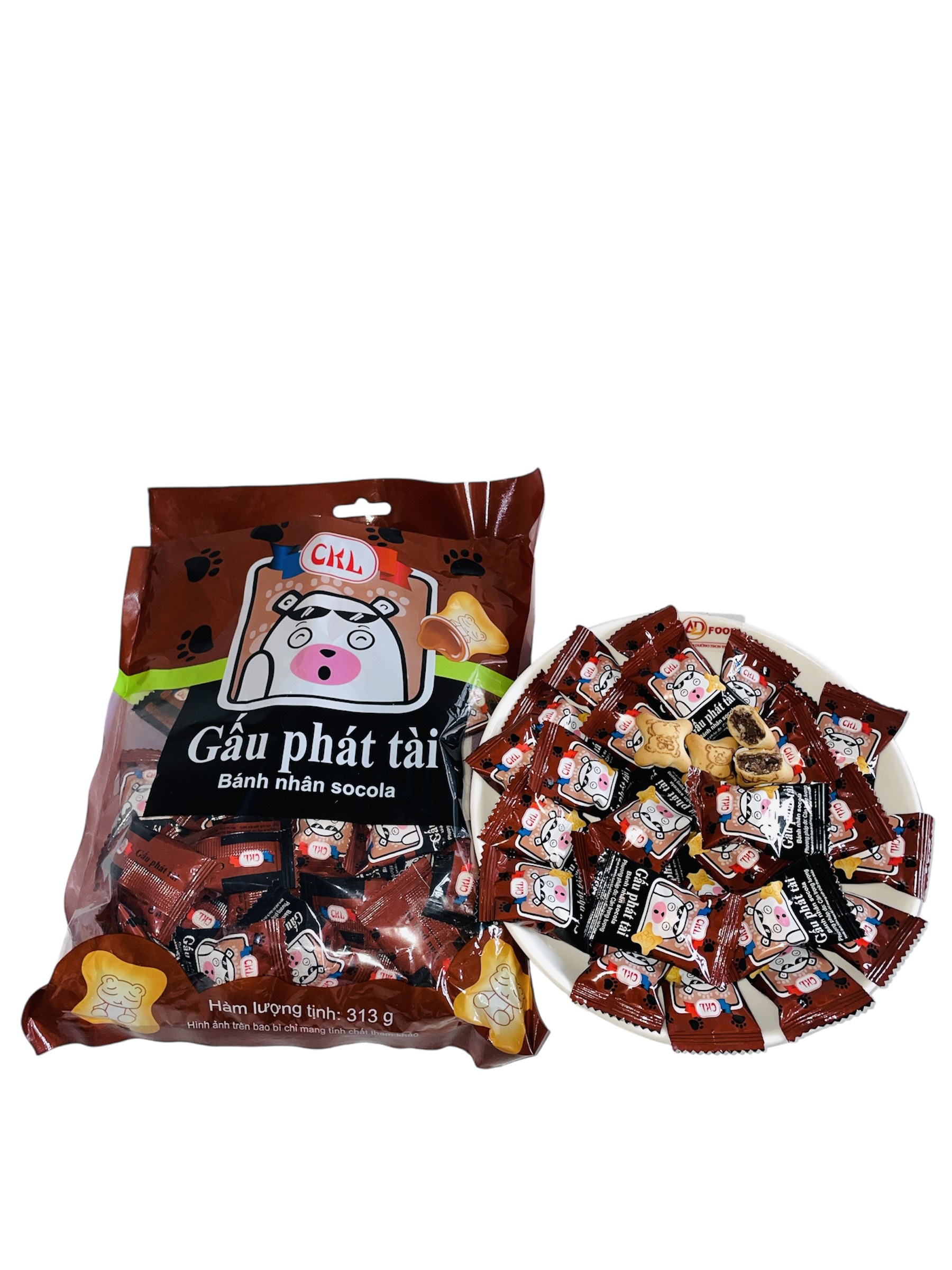 Bánh gấu nhân kem túi 313g