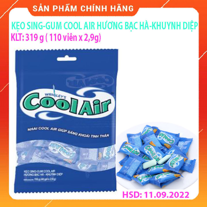 Kẹo sing-gum COOL AIR hương bạc hà - khuynh diệp ăn vặt 110 viên