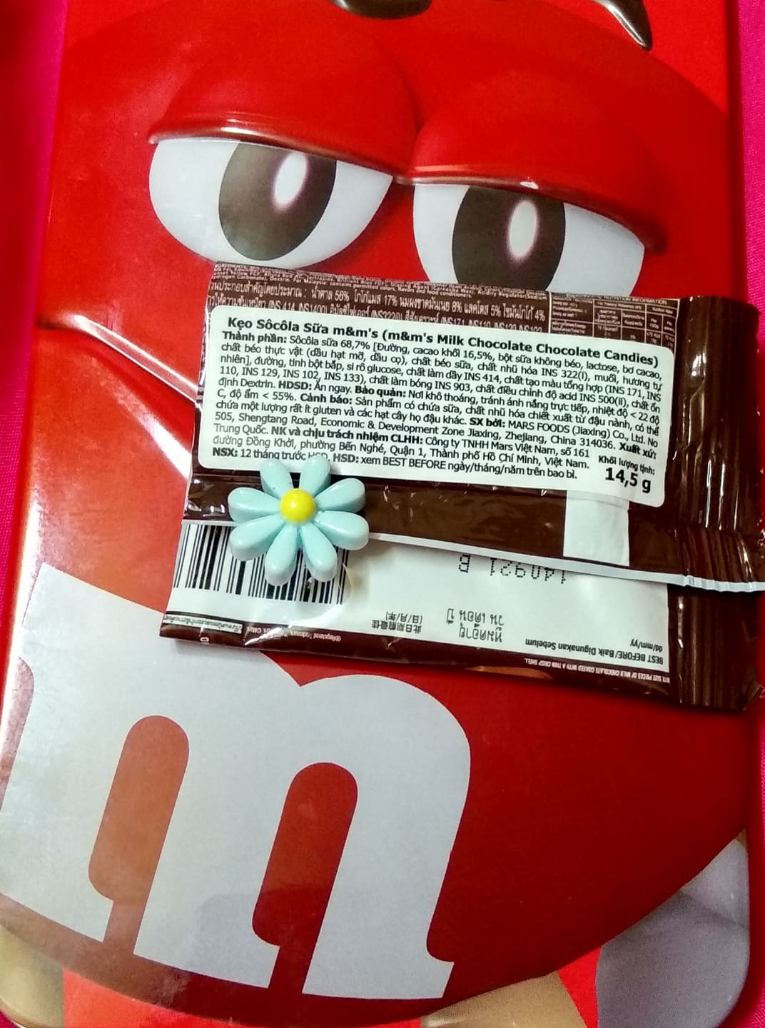 Kẹo socola sữa Tết M&M 145g (hộp thiếc)