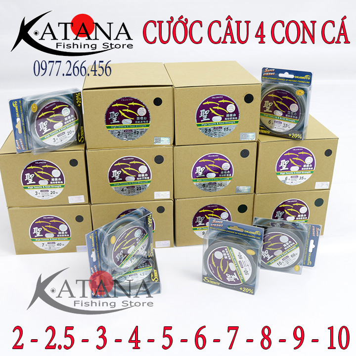 [HCM]Cước Câu OKAMOTO 4 con cá cơm - 125k/1 cuộn - made in japan