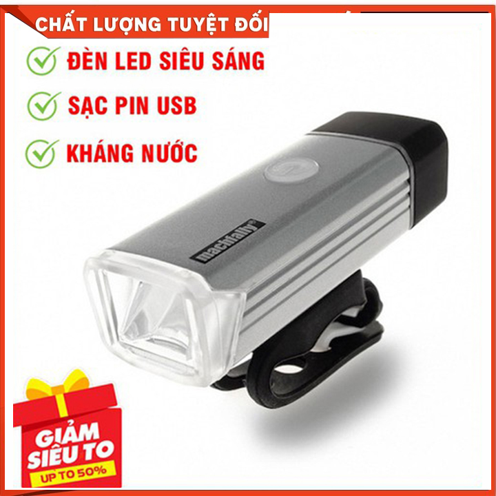 Đèn pin gắn xe đạp Usb, đèn pha xe đạp Machfally
