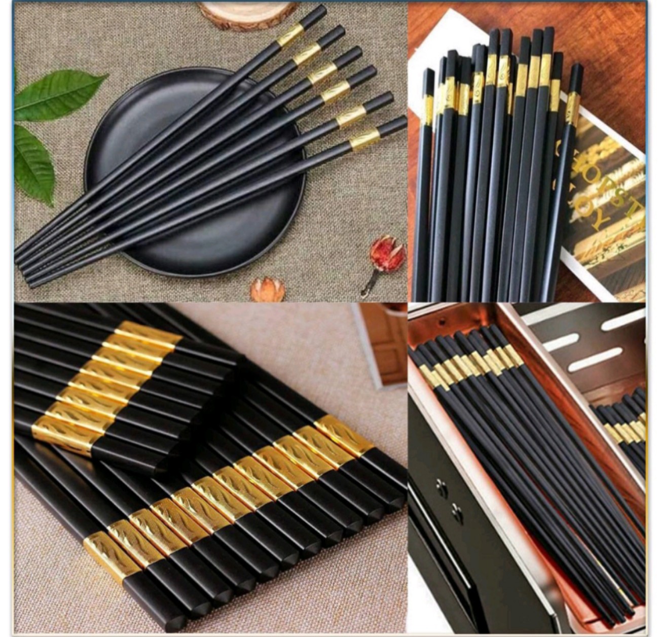 Combo 50 đôi Đũa ăn mạ Vàng