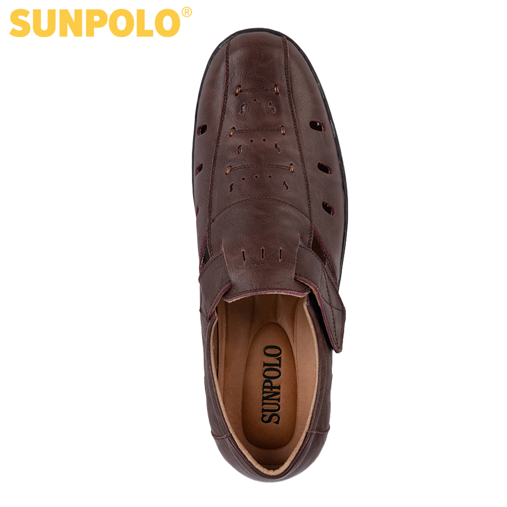 Giày Rọ Nam Da Bò Cao Cấp SUNPOLO STA682 (Nâu)