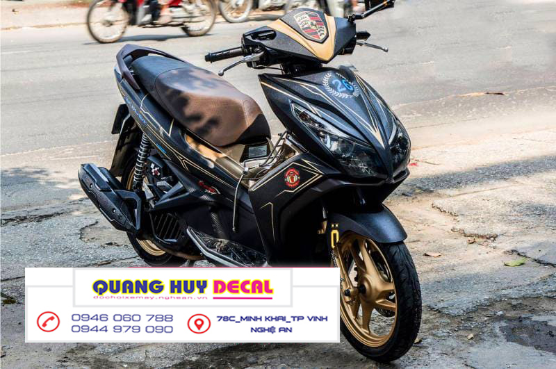 Tem trùm Air Blade đen chỉ vàng - Độ dán team trùm decal xe máy Air Blade đen chỉ vàng - Team trùm decal xe máy Air Blade rẻ đẹp và chất