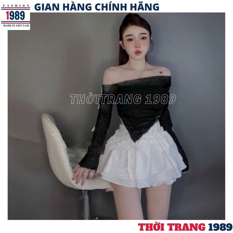 Chân váy 2 tầng bèo chun eo điệu đà phối đồ cực xinh, Chân váy ngắn hàn quốc 2 màu sang chảnh - 1989