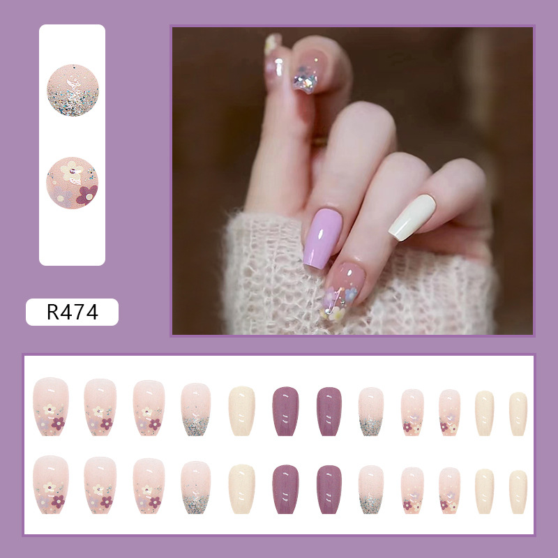 Set 24 móng tay giả làm nail AKa Store [R401-500]