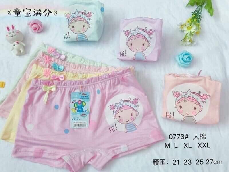 Combo 10 Quần chip đùi trẻ em cotton cô gái siêu mềm mịn-Quần chíp(lót) đùi in hình công chúa cho bé gái siêu đẹp