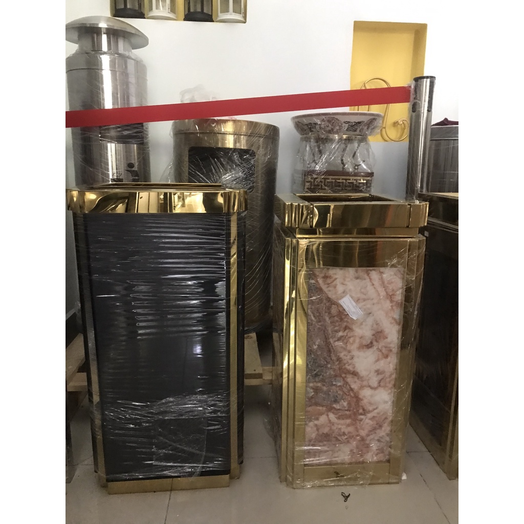 Thùng rác inox đá hoa cương - Thùng rác trang trí
