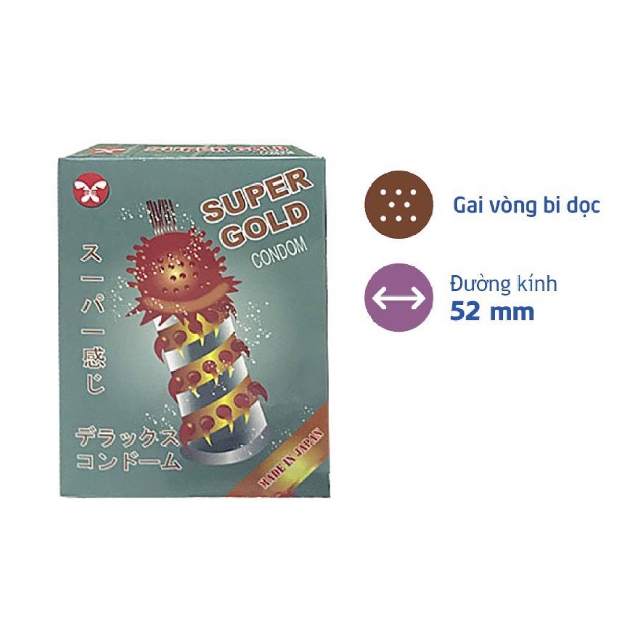 [HCM]Bao cao su Super Gold bộ 2 hộp