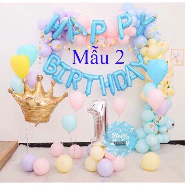 Set trang trí sinh Nhật tông màu pastel