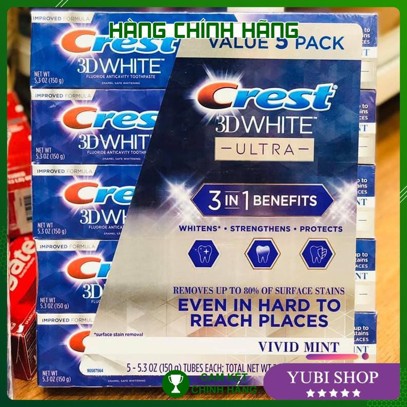 Kem đánh răng crest 3d 3 in 1 benefit - mỹ - kem đánh răng crest 3d white ultra 3in1 benefits - hàng auth - yubi shop