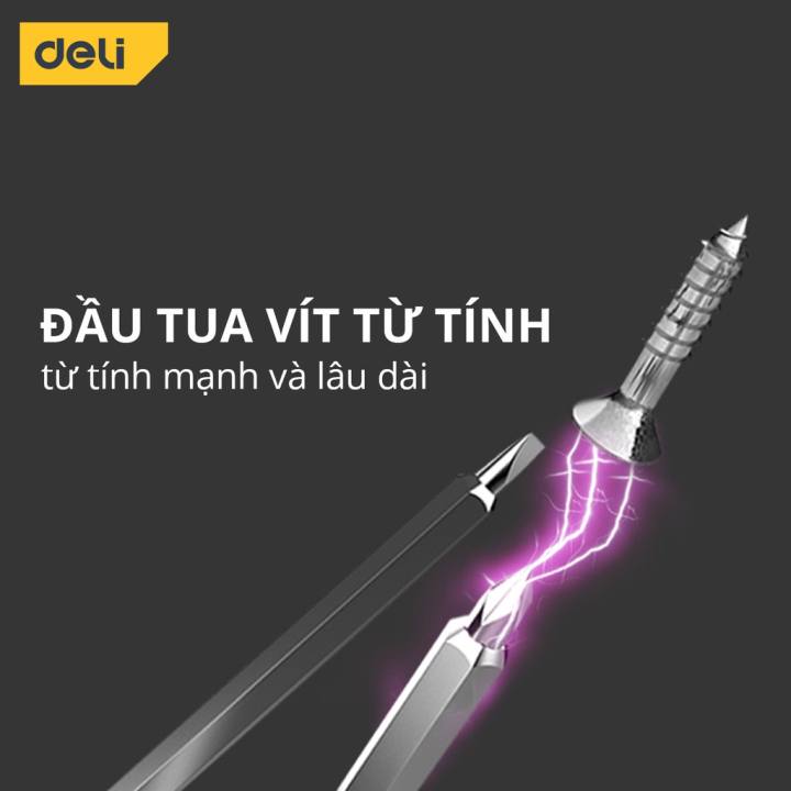 Tua Vít Đa Năng 2 Đầu Deli - Đầu Vít Từ Tính PH1 và 5.0 - Chất Liệu Thép CR-V Siêu Bền Chống Mòn, Gỉ - DL625100S/DL625150S - Hình ảnh 9