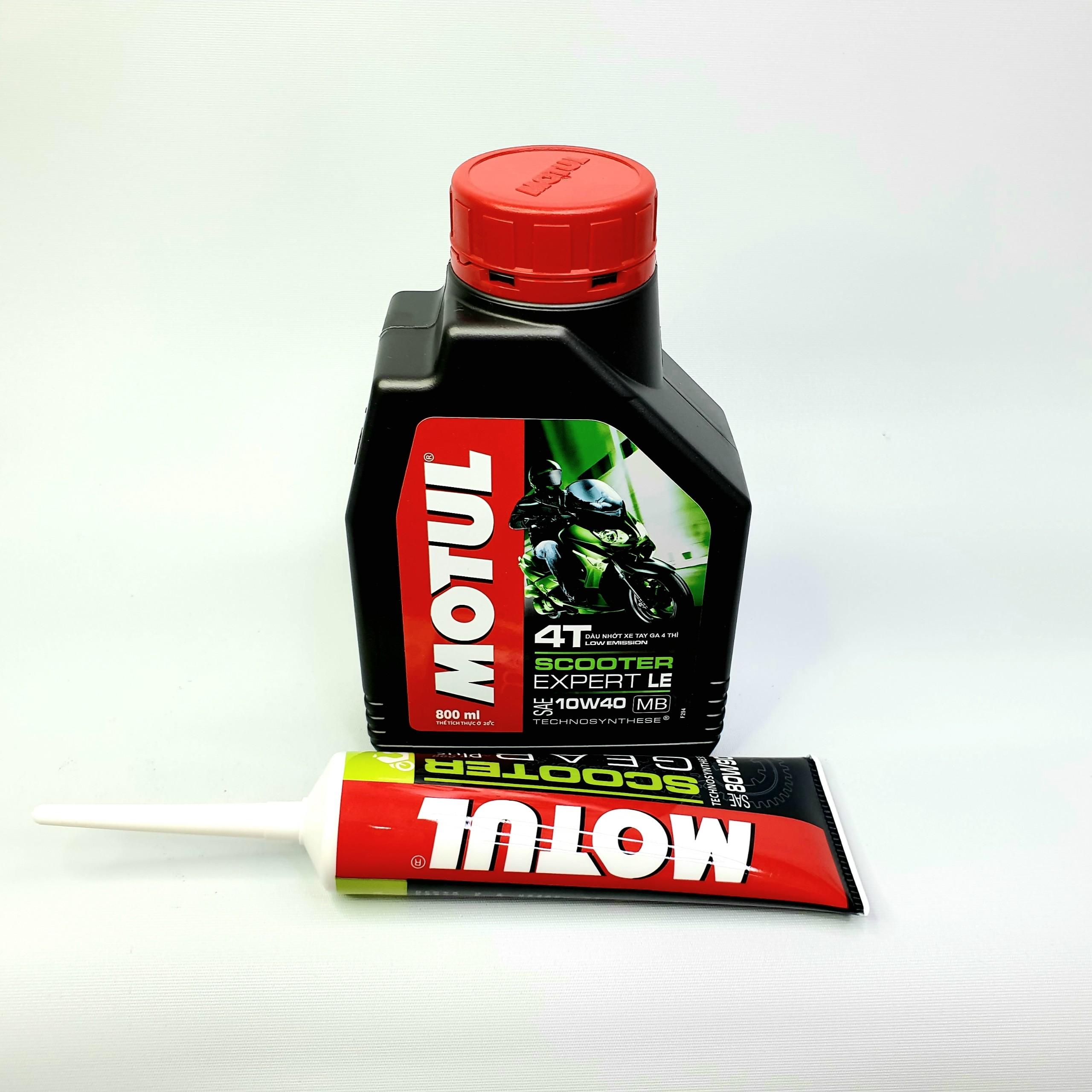 [HCM][GIÁ RẺ] Combo Nhớt MOTUL xe tay ga Scooter Expert LE 10W40 800ml + nhớt hộp số Motul Gear Oil 80W90 120ML
