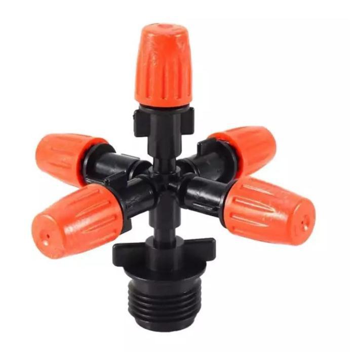 Vòi Phun Sương 5 Đầu Xoay 360 Độ Dùng Tưới Cây Tự Động