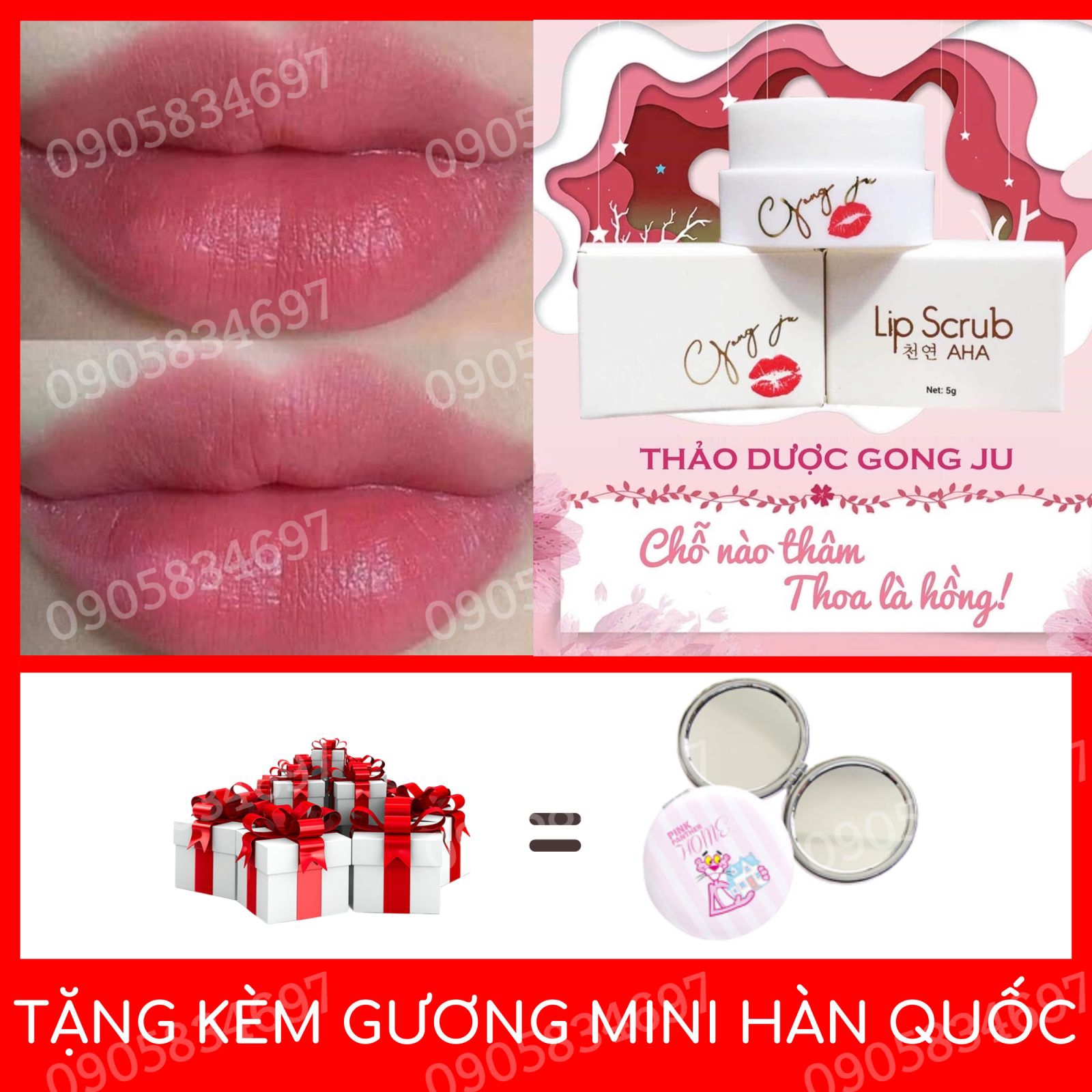 Ủ Hồng Môi, Hồng Ti HÀN QUỐC HIỆU QUẢ SAU 7 NGÀY SỬ DỤNG [TẶNG KÈM GƯƠNG MINI SIÊU XINH]