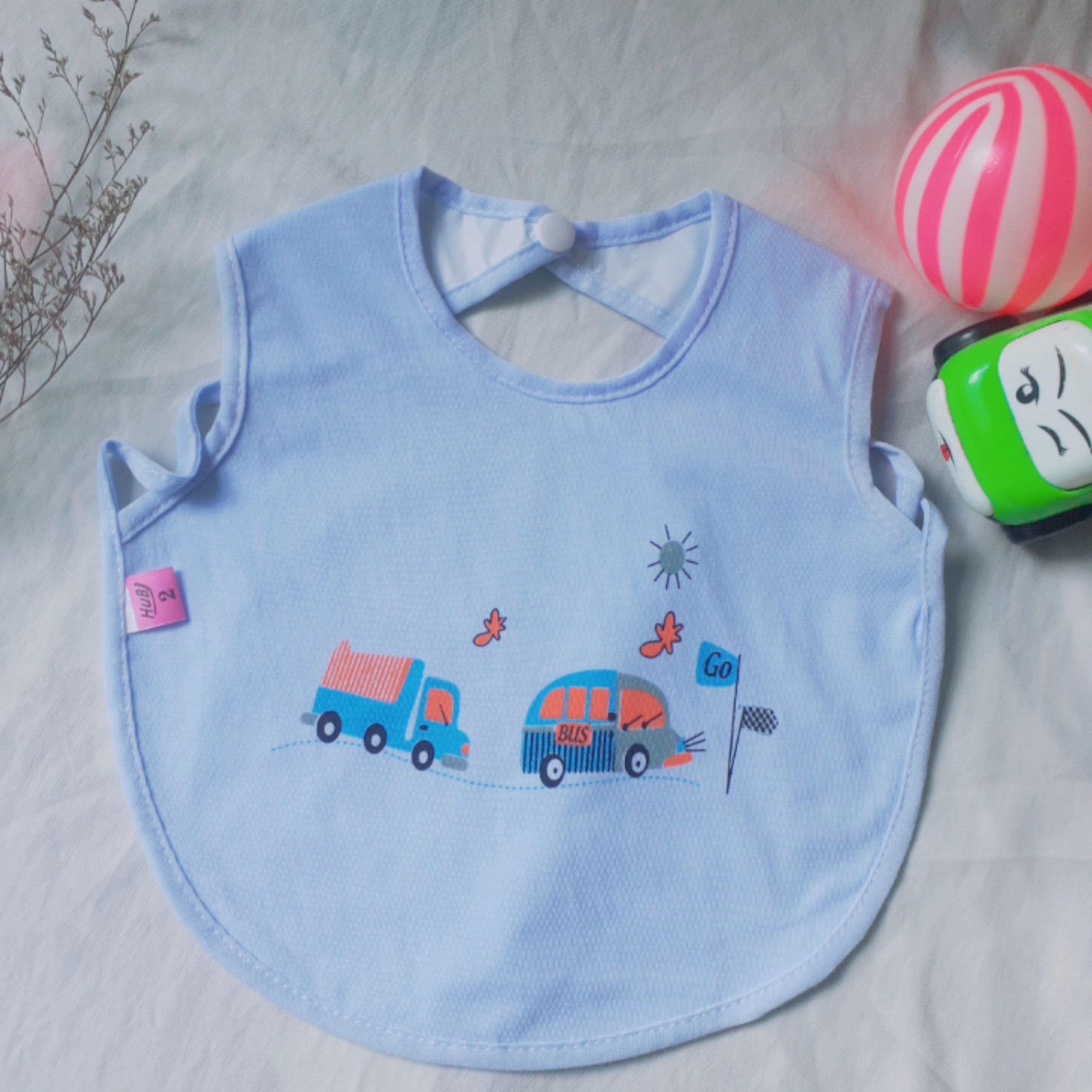 [Waterproof] Waterproof Cotton Bibs (with Buttons)