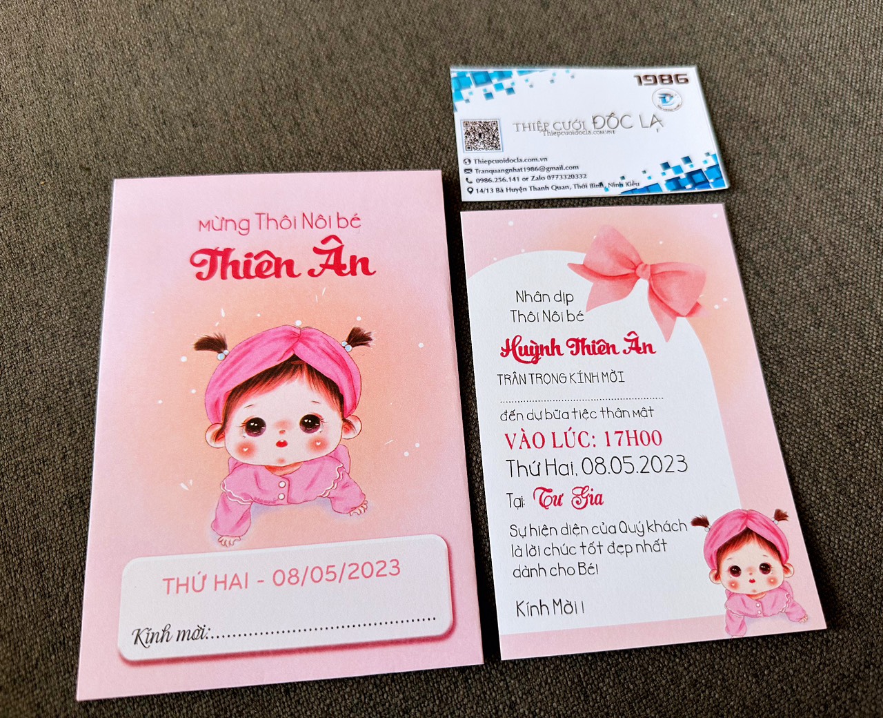 Combo 50 Thiệp Thôi nôi, Sinh nhật, Đầy tháng bé gái
