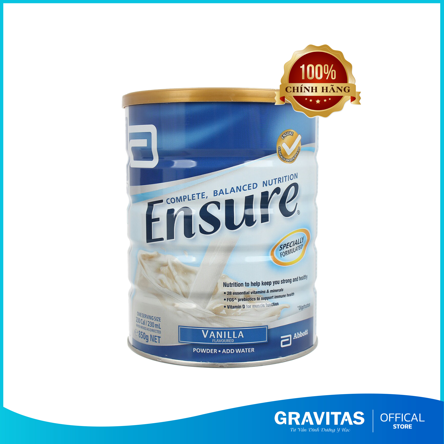 Sữa Ensure Úc Nhập Khẩu Vị Vani 800gm
