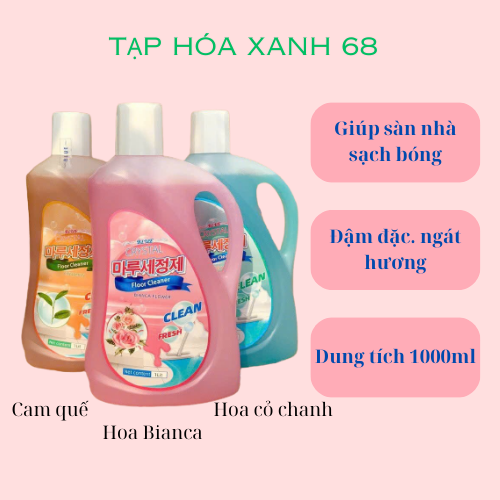 Nước Lau Sàn Blue Thơm Mát Đuổi Muỗi 1000ml