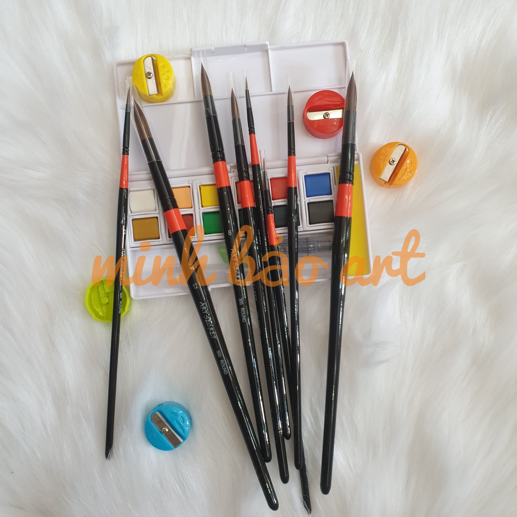 [HCM]CỌ VẼ ART SECRET 300 ROUND THÂN GỖ ĐỎ ĐEN