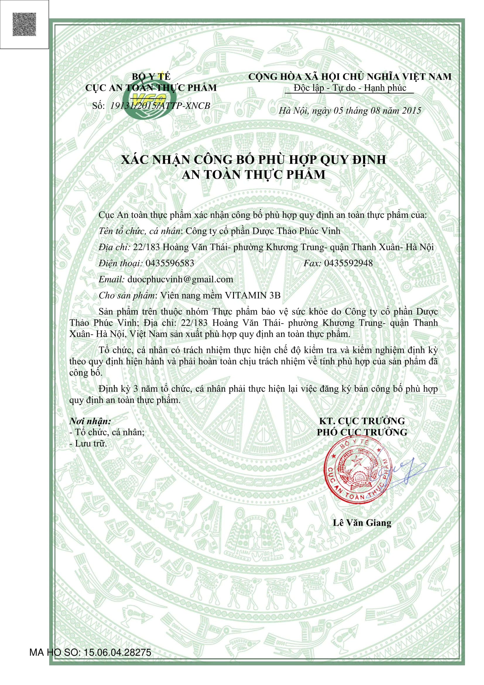 VITAMIN 3B PHÚC VINH (100VIÊN NANG MỀM)