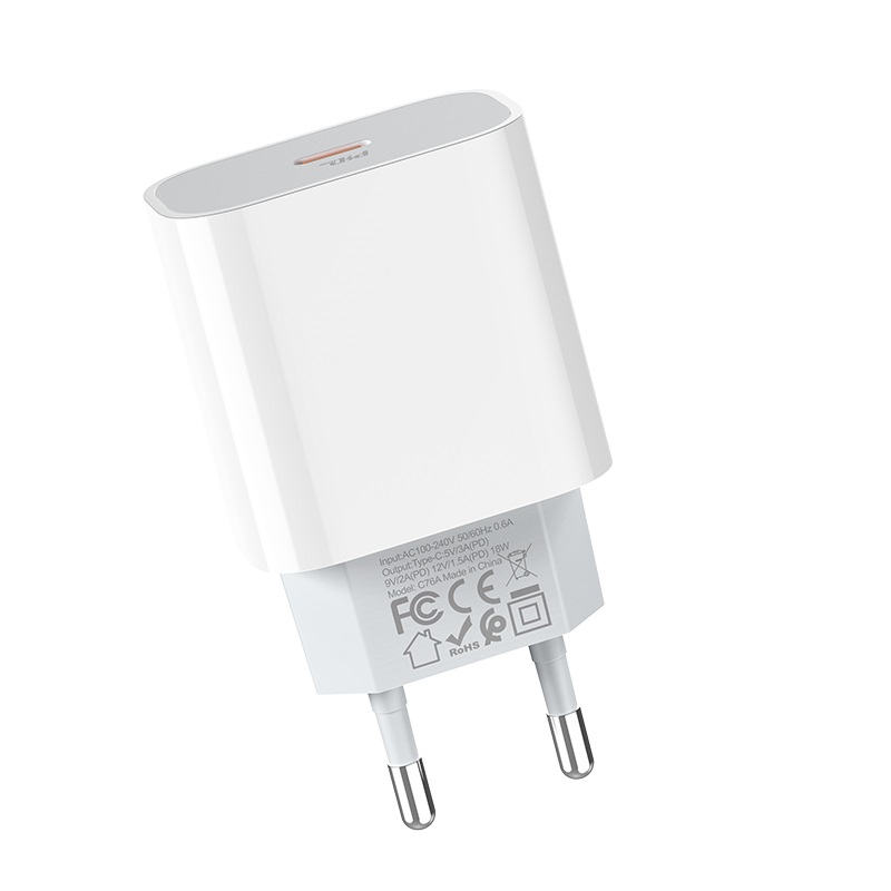 Cốc sạc nhanh Hoco C76A Plus cổng Type-C PD 20W (Trắng) - Nhat Tin Authorised Store