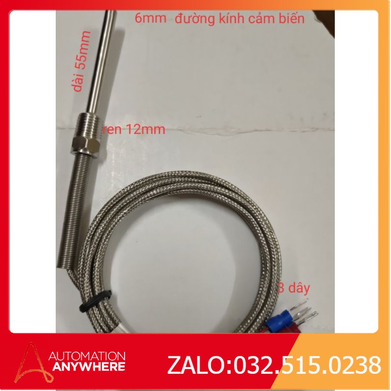🚛Freeship-Cảm biến nhiệt độ pt100 3 dây 2m