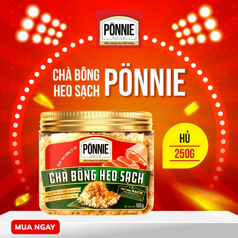Chà Bông Heo Sạch PONNIE gói 100g