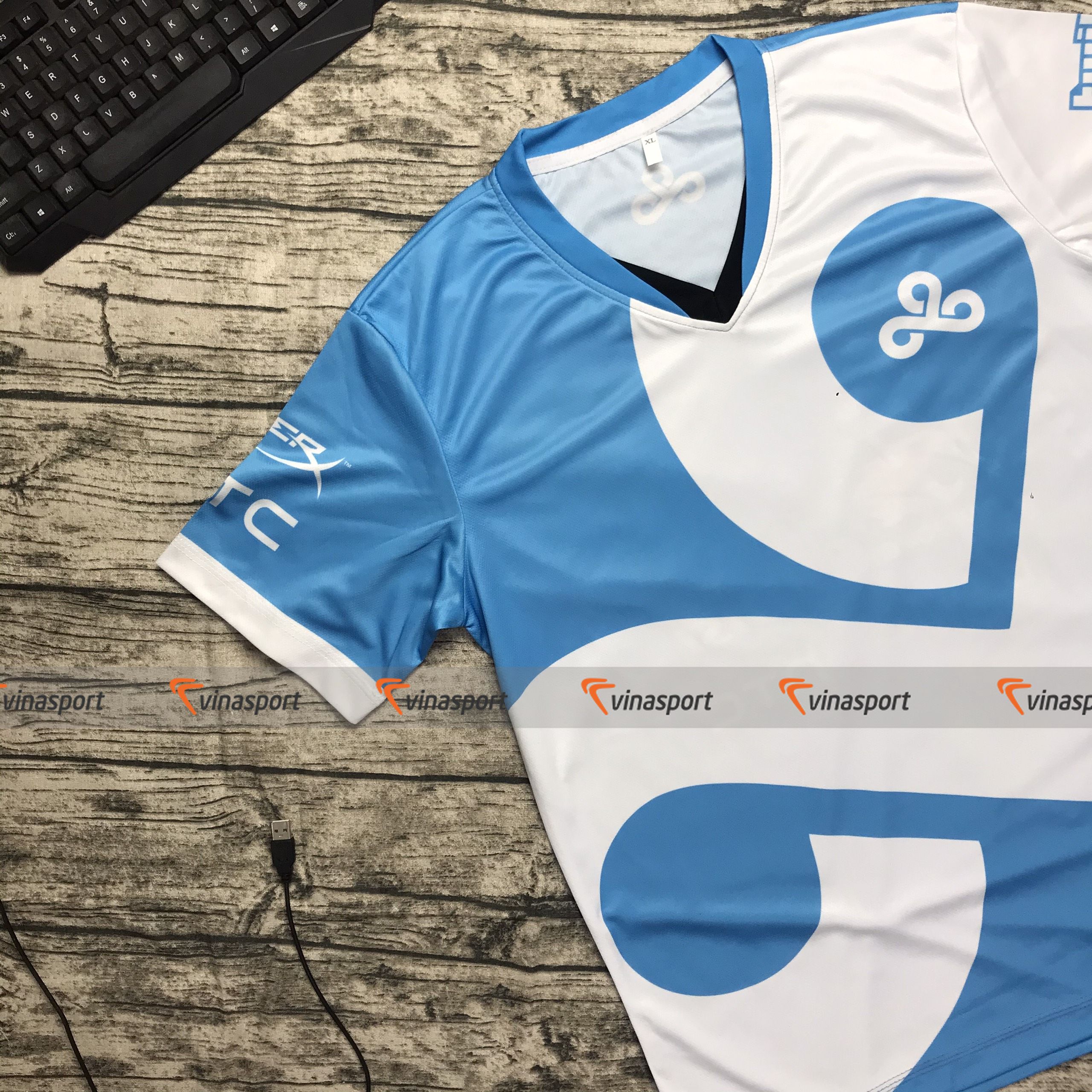 Áo thun Game Esports Cloud 9 Trắng Xanh
