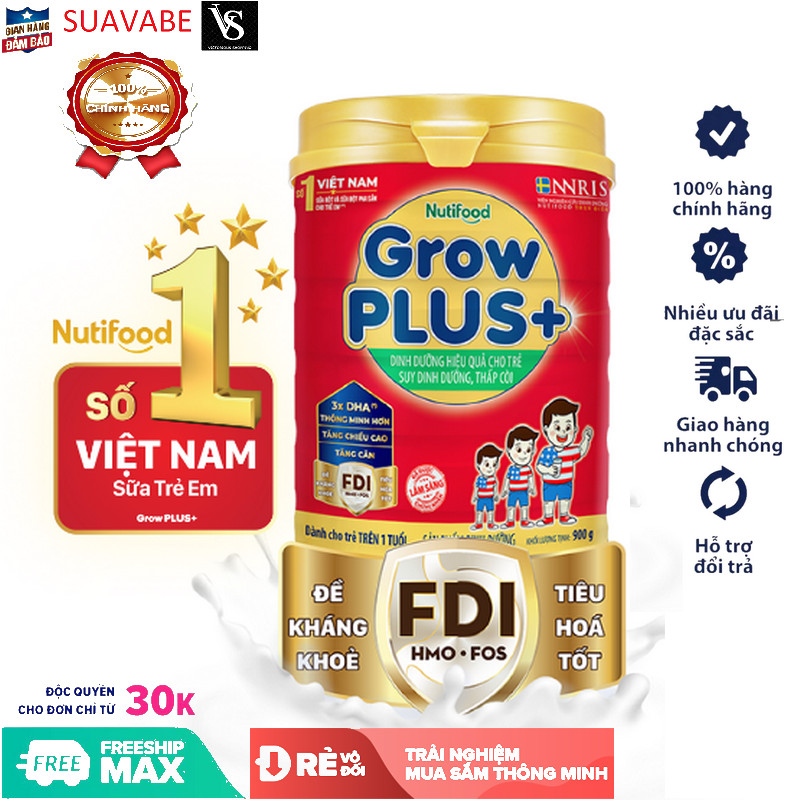 Sữa bột Nutifood Grow Plus+ Đỏ 900g cho trẻ trên 1 tuổi