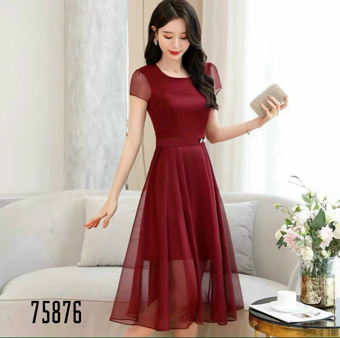 ĐẦM DỰ TIỆC SIÊU XINH THIẾT KẾ ĐƠN GIẢN SANG TRỌNG CHẤT VẢI CAO CẤP MÁT MẺ KME STORE