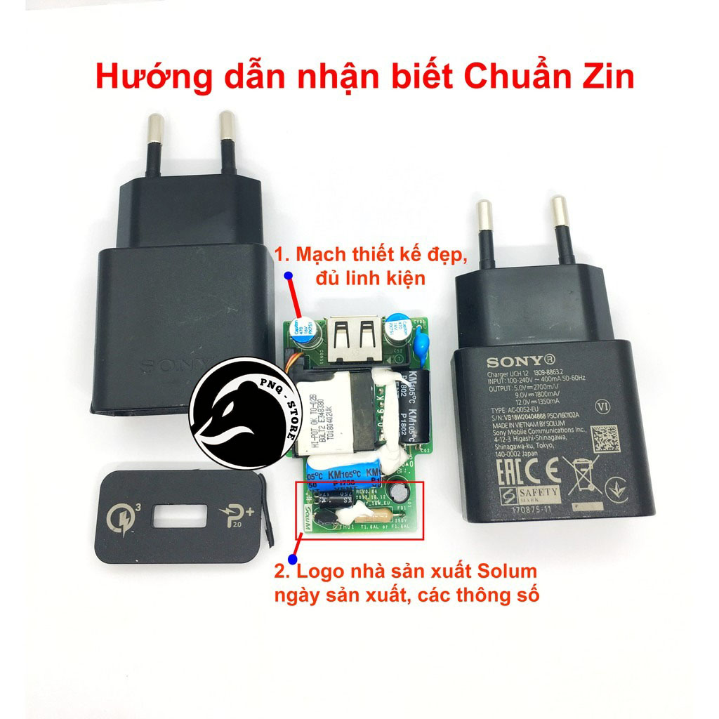 Bộ sạc nhanh SONY UCH12 (Quick Charge 3.0) cáp micro  - BH 06 tháng