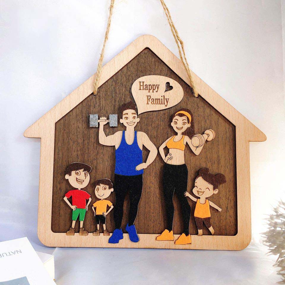 Bảng gỗ decor trang trí NGÔI NHÀ HẠNH PHÚC (bảng gỗ trang trí DNDecor + quà tặng giá 17.000đ)