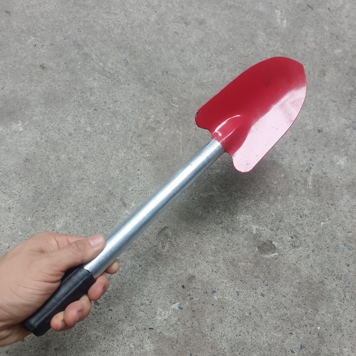 Xẻng Nhỏ Mini Xúc Đất Có Cán Sắt Mũi Màu Đỏ