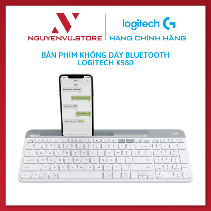 Bàn Phím Không Dây Bluetooth Logitech K580 - Hàng chính hãng