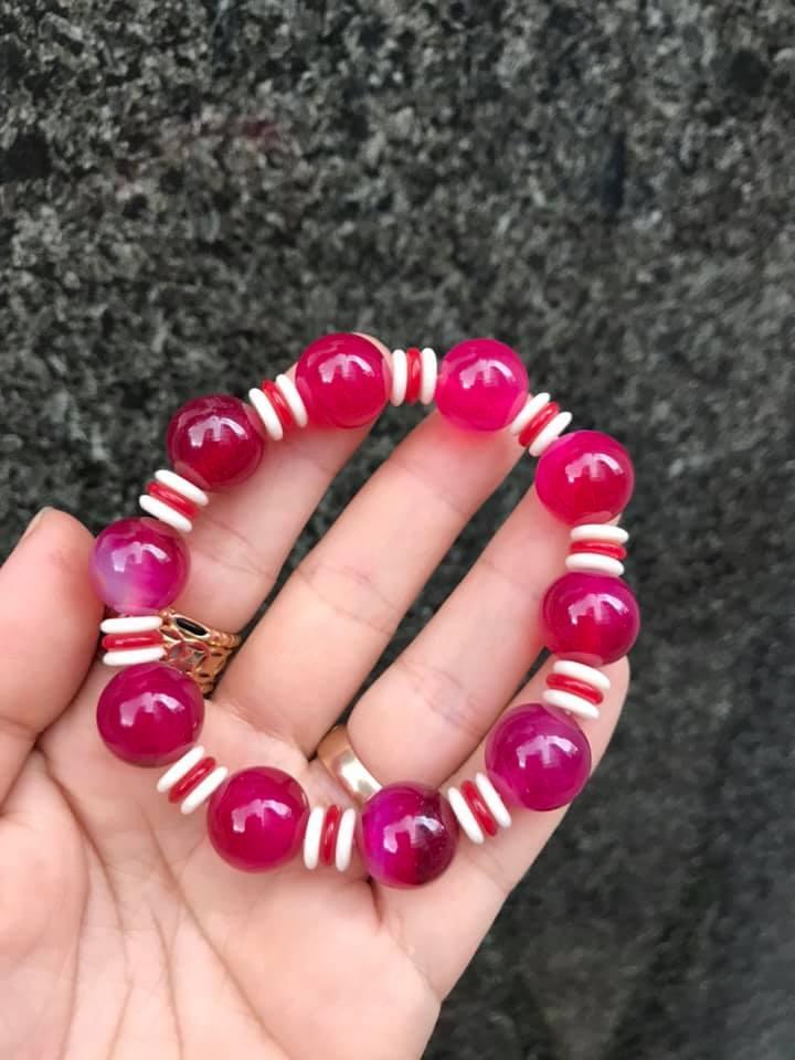 [HCM]VÒNG TAY MÃ NÃO HỒNG 12LY