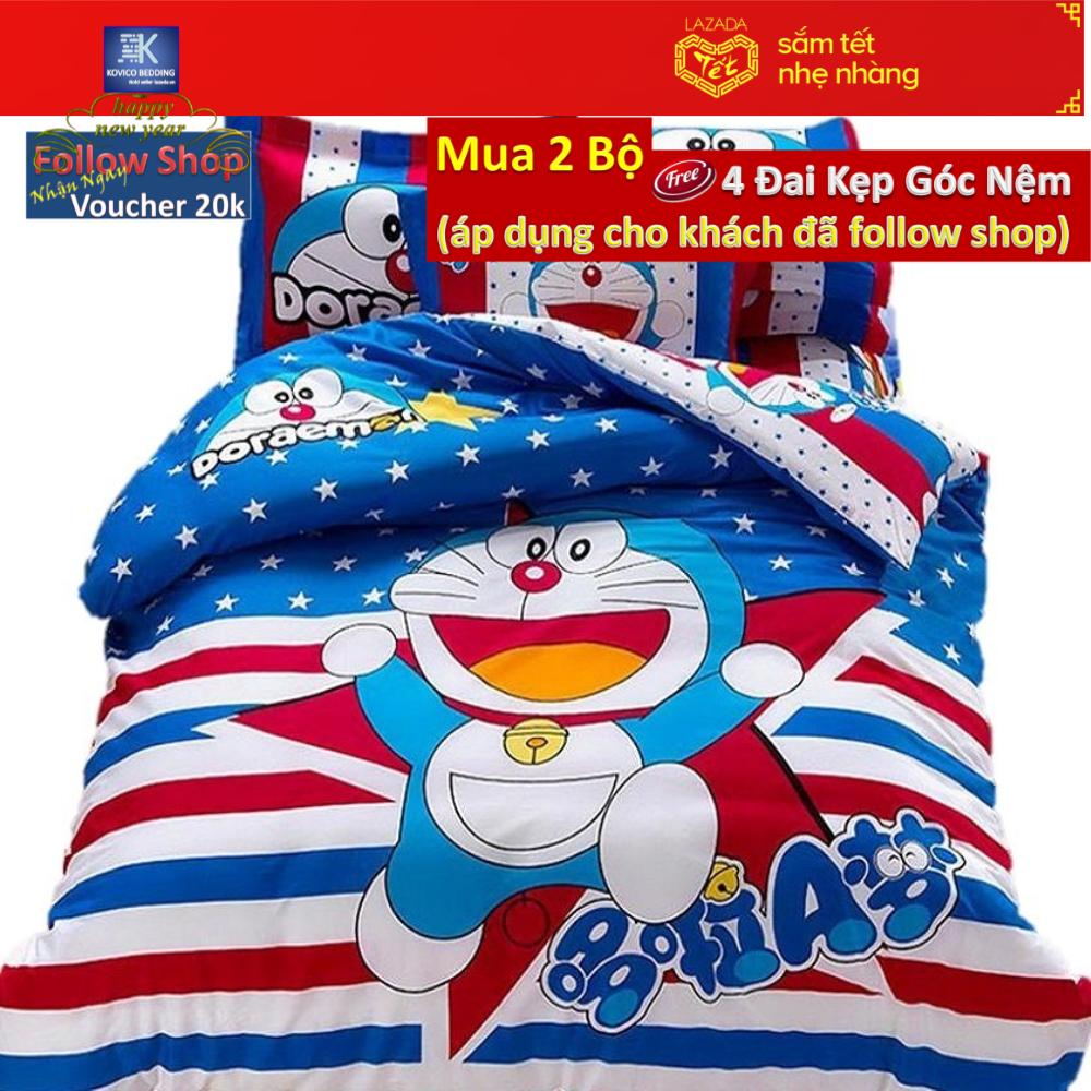 (FreeShip MAX) Bộ ga giường doraemon sao xanh