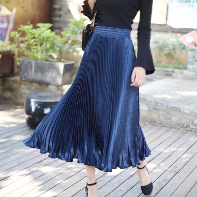 [HCM]Chân váy dập li (kèm hình thật) - Đầm nữ dự tiệc dạo phố dễ thương