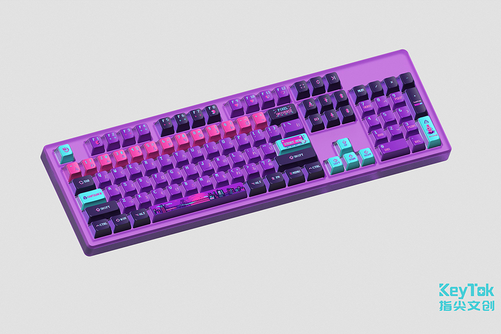 Keytok bộ keycap phụ nhuộm hai Shot pixel Universe cấu hình OEM PBT dày cho bàn phím 87 TKL 104 ansib M60 cstc75 bm87 bm65