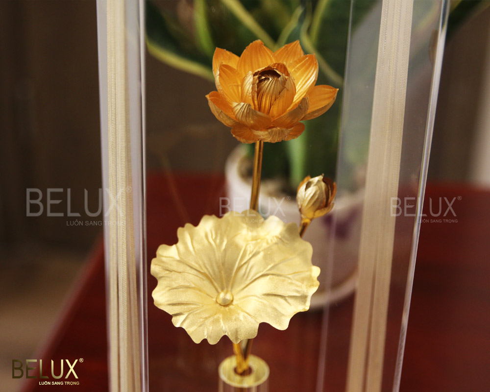 Bình hoa sen mạ vàng 24k 3 nhánh [HOTDEAL]