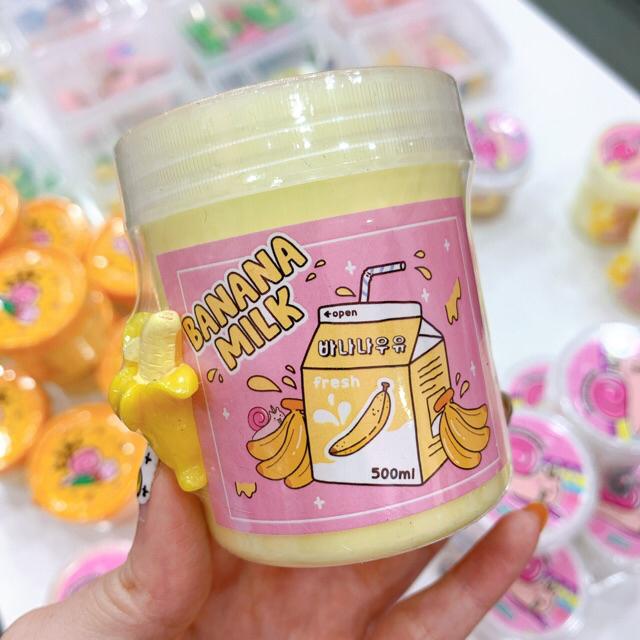 Slime sữa chuối - Banana milk slime - Basic slime - Hương chuối - Đồ chơi xả stress