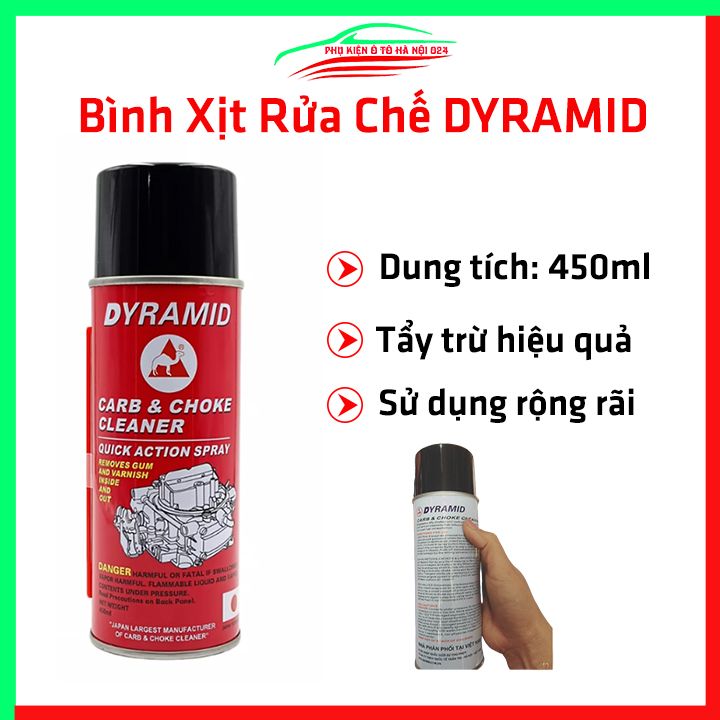 Bình xịt rửa chế hòa khí DYRAMID 450ml tẩy trừ bụi bẩn, đóng cặn sạch sẽ