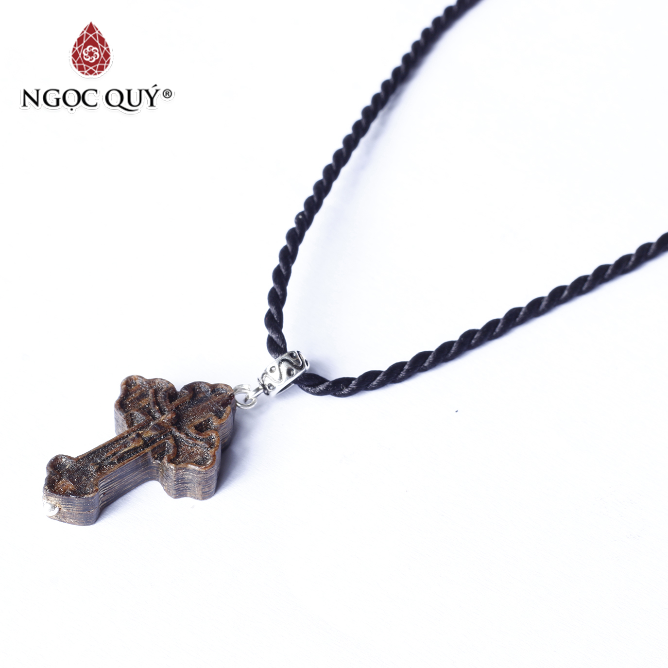 [HCM]Mặt dây chuyền thánh giá gỗ trầm hương - Ngọc Quý Gemstones