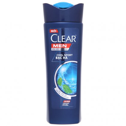 [HCM]Dầu gội Clear Men Cool Sport sạch gàu mát lạnh bạc hà 170g (167ml)