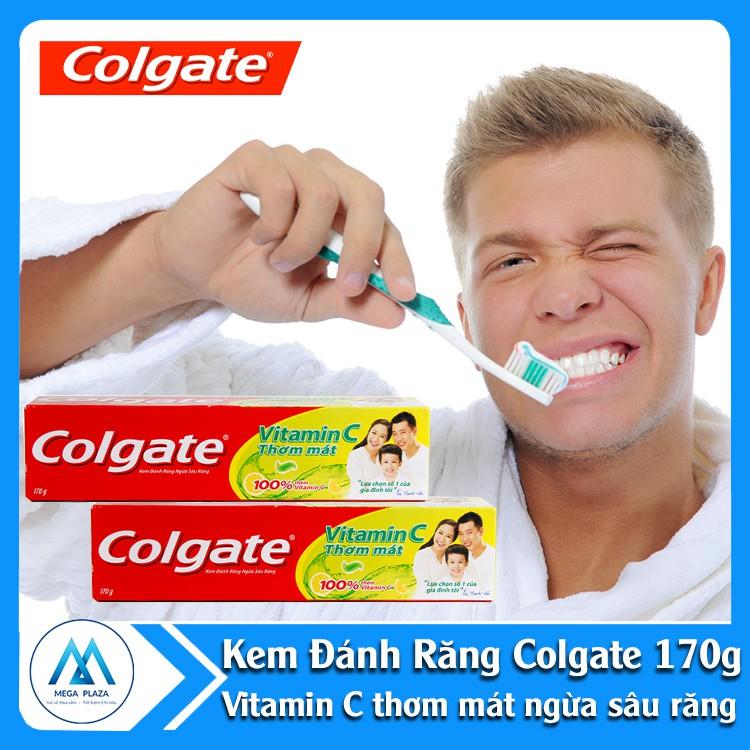 Combo 4 Kem đánh răng Colgate Vitamin C Ngừa sâu răng 170g vàng