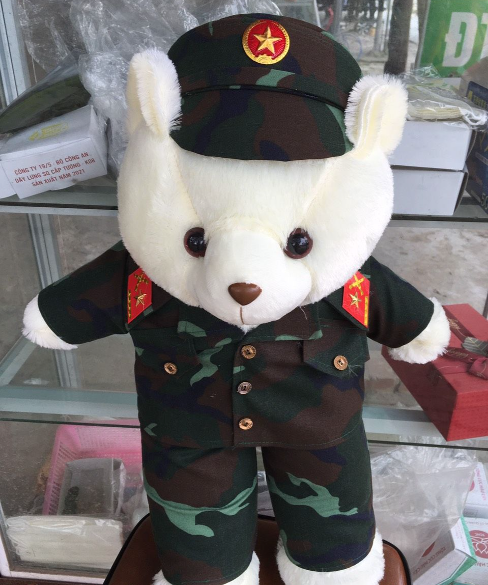 Gấu Bông Bộ Đội Rằn Ri K20 size 55cm