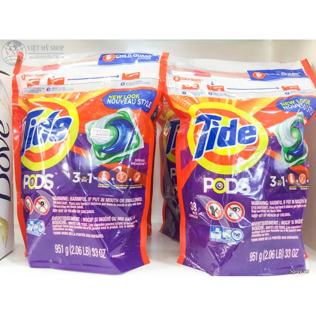 Viên giặt Tide Mỹ gói 42 viên