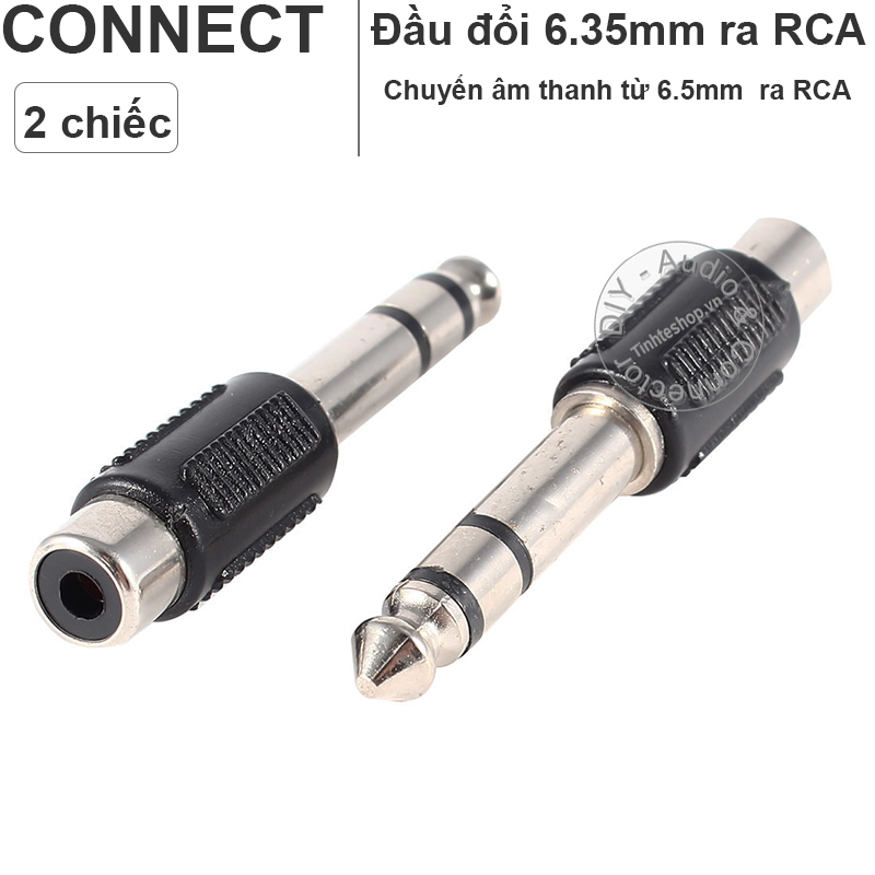 Jack 1/4 ra RCA - Đầu chuyển 6.5mm TRS sang AV cái 2 chiếc