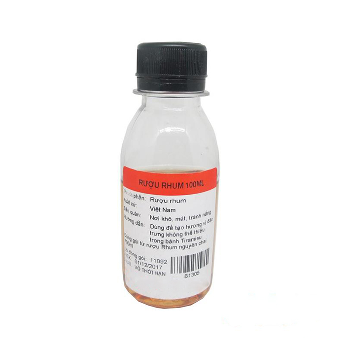 Hương rum nguyên liệu pha chế, làm bánh, nhân socola 100ml