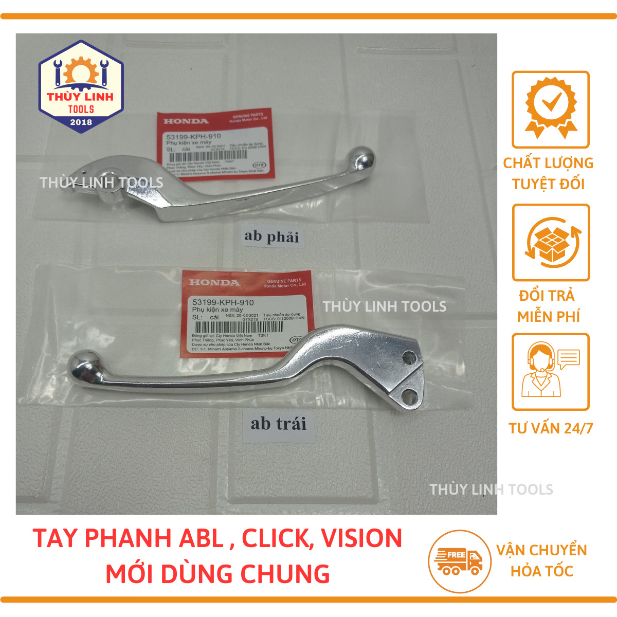 Tay thắng AB110/ ABL125/ Click110/ Vision đời mới -THÙY LINH TOOLS